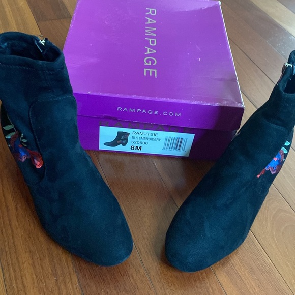 Rose boots size 8 Black fashion boots ankle boots faux suede - Picture 5 of 12